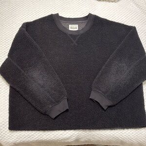 American Eagle black sherpa cropped sweatshirt size XL